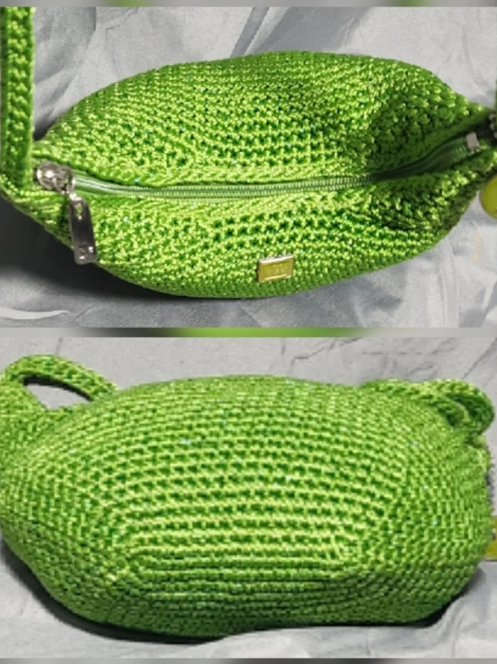 NWOT Vinrage Y2K The Sak Green Crochet Crossbody Bag Shoulderbag Purse Boho